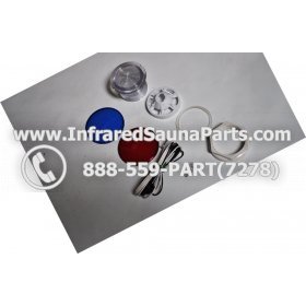 COMPLETE LIGHT ASSEMBLY 110V / 120V - COMPLETE LIGHT ASSEMBLY WITH BULB + RED AND BLUE COVER 110V / 120V 3